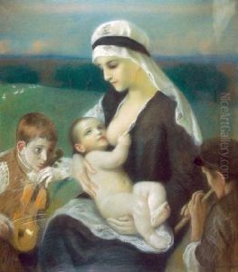 Madonna Z Dzieciatkiem I Muzykanci by Jozef Unierzyski