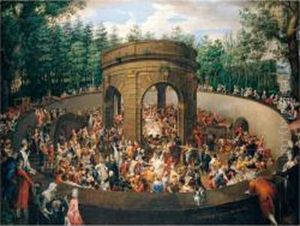 Rome, The Grotta Dei Vini (or Tinello) In The Gardens Of The Villa Pinciana, A Banquet Given By Prince Marcantonio Borghese In Honour Of The Electress Of Saxony by Ignaz Unterberger
