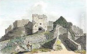The Gateway And Ruins Of Carisbrooke Castle, Isle Of Wight by John William Upham
