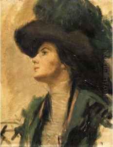 Portrait Of Mrs Patrick Campbell by Florence K. Upton
