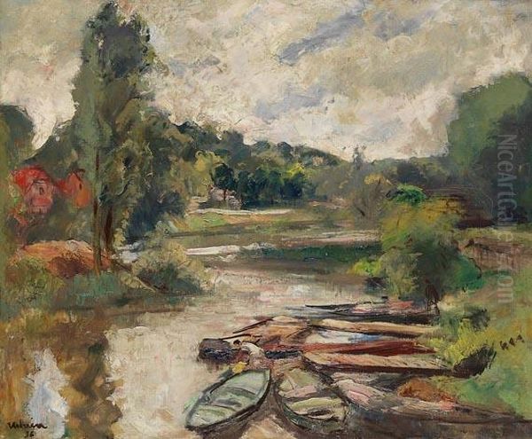Flusslandschaft Mit Booten - view 1