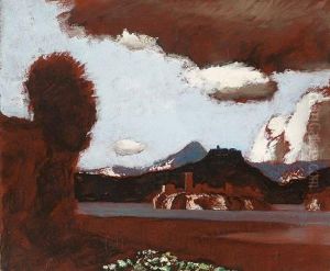 Sudlichekustenlandschaft Mit Burghugeln by Hermann Urban