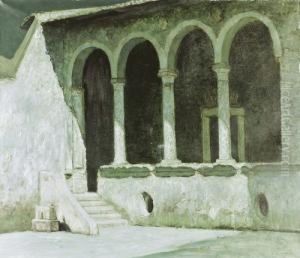 Romanische Kirchenvorhalle. by Joseph Urban