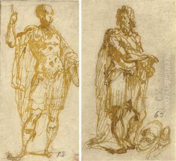 Two Soldiers In Classical Armour - view 1