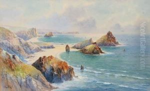 Kynance Cove At The Lizard, Cornwall by John Clarkson Uren