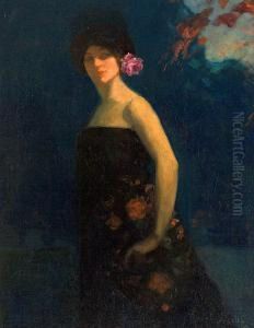 Joven Con Flor En El Cabello by Ricardo Urgell Carreras