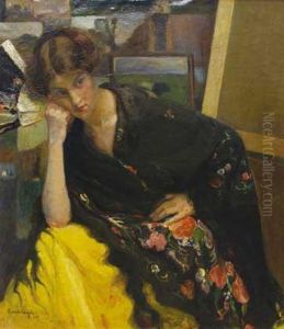 Dama Con Manton by Ricardo Urgell Carreras