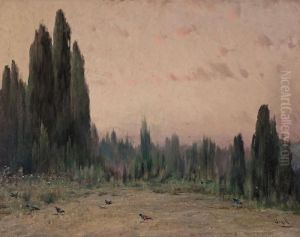 Paisaje Con Cipreses
