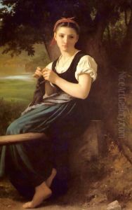 The Knitting Woman by William-Adolphe Bouguereau