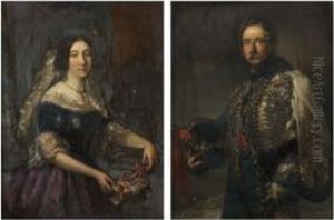 Retrato Del General Juan Zabala Y Su Esposa Benita De Mendiolea by Eduardo Urquiola Y Aguirre