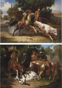 A Pair: Lanceando Un Toro And La Muerte Del Toro by Juan Urruchi