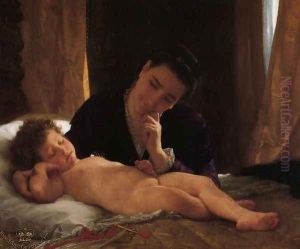 Woman Contemplating Her Infant Son