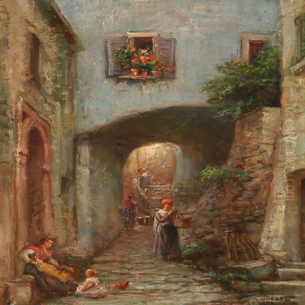 Street Scenery From Lugano, Italy - view 1