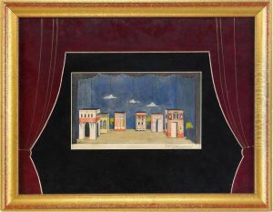 Design For The 1st Act Of The Play 'igra Interesov' by Nikolay Alekseevich Ushin