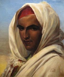 Ritratto Di Uomo Con Turbante Bianco by Stefano Ussi