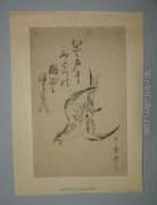 Un Coucou En Vol Et Un Poeme Au-dessus by Kitagawa Utamaro