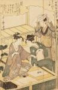 "the Emergence Of The Moths" by Kitagawa Utamaro