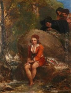 Dorothea Disguised As A Shepherd Boy With Voyeurs Behind A Rock