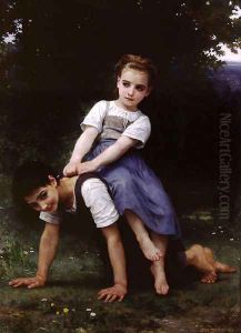 La Bourrique Oil On Canvas by William-Adolphe Bouguereau