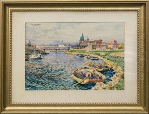 Vistula By The Wawel Castle by Henryk Uziemblo