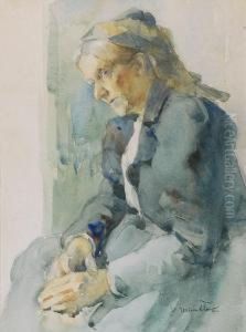 Portret Starej Kobiety by Henryk Uziemblo