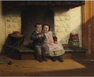 Children With A Tasty Morsel by Johannes Christoffel Vaarberg