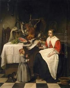 Kitchen Interior by Johannes Christoffel Vaarberg