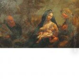 Holy Family With Saintanne by Andrea Vaccaro