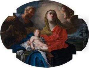 Riposo Della Sacra Famiglia Durante La Fuga In Egitto by Domenico Antonio Vaccaro