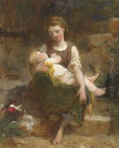 Jeune femme et enfant by William-Adolphe Bouguereau