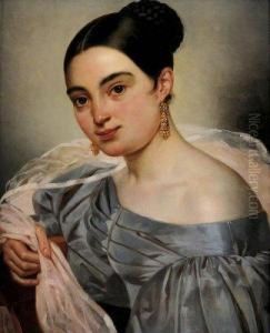 Portrait De Jeune Femme Au Voile Rose. Portrait De Jeune Femme Au Voile Rose.