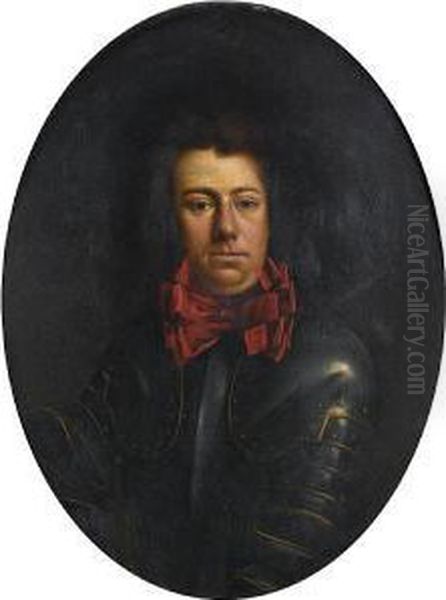 Portrait Of A Gentleman, Bust-length, Inarmour With A Red Bow - view 1