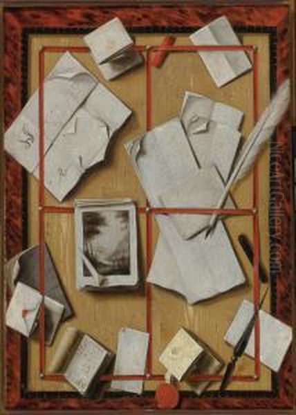 A Trompe L'oeil Still Life With Letters - view 1