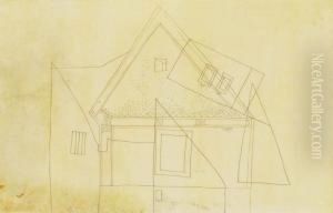 Splodgy House With Saw Pattern by Lajos Vajda