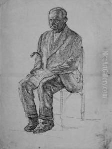 Portrait Of An Old Man by Lajos Vajda