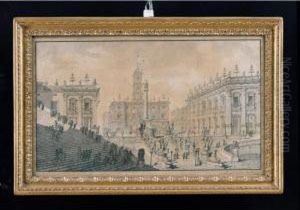 Roma, Veduta Del Campidoglio E La Scalinata Di Aracoeli