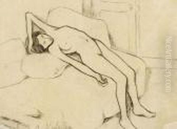 Nu Allonge Sur Un Divan - view 1