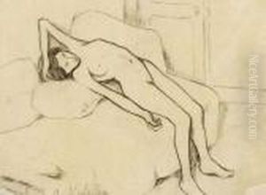 Nu Allonge Sur Un Divan