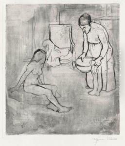 Grand Mere Et Louise Assise A La Terre