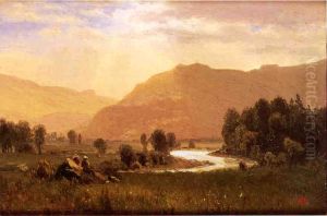 Figures In A Hudson River Landscape