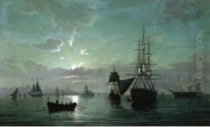 Navires Devant La Tour De Leandre A Constantinople