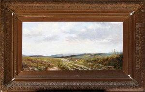 A Border Landscape With Sheep By A Track - view 1