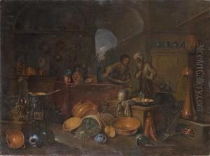 Un Interieur De Cuisine Anime De Personnages by Gian Domenico Valentino