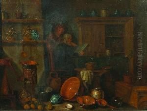 A Kitchen Still Life by Giovanni Domenico Valentino
