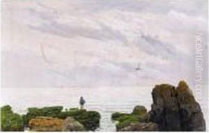 A Figure On The Shore by Alberto Valenzuela Llanos