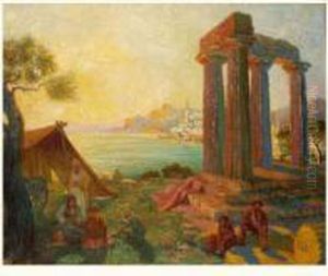 Campement Sur Les Ruines Antiques by Francois-Marius Valere-Bernard