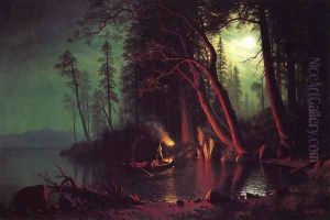 Lake Tahoe Spearing Fish By Torchlight