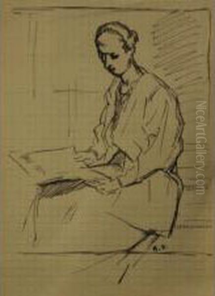 Woman Seated Reading - view 1