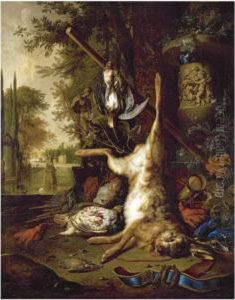 Still Life With Dead Game And An Ornate Vase by Dirk Valkenburg
