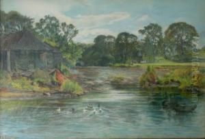 The Auld Brig, Cramond by William Fleming Vallance